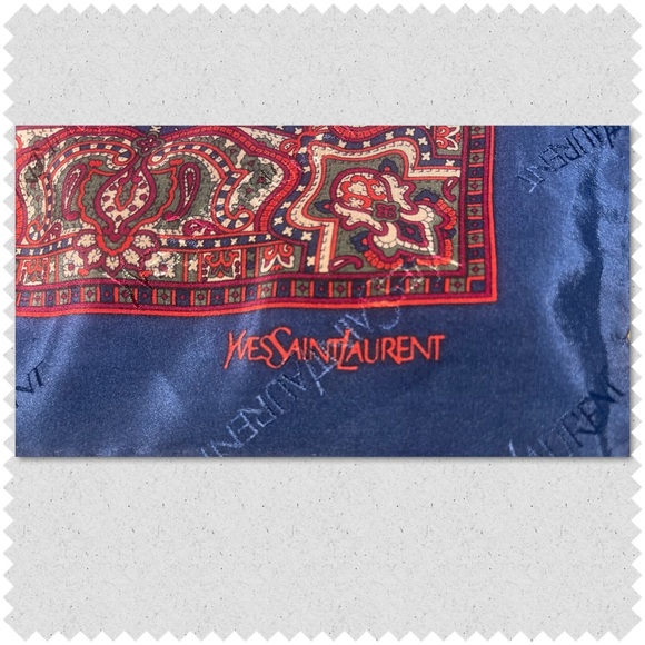 YSL Yves Saint Laurent 100% Silk Scarf 24”X 24” - Picture 2 of 2